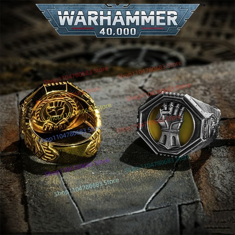 Premium Anime Merchandise - 40K Imperial Fists Dorn Insignia Ring,